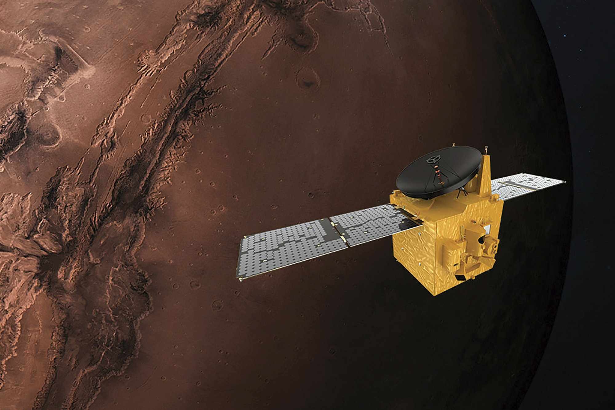 mars arab spacecraft historic flight