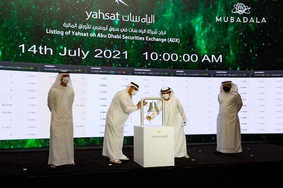 mubadala yahsat satellite operator debut